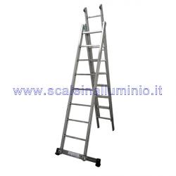 Scala componibile 3 x 10 con con barra regolabile